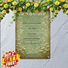 Humorous German Gardening Rules Backyard Patio Plaque Retro Metal Tin Sign picture