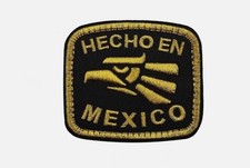 HECHO EN MEXICO MADE IN MEXICO GOLD & BLACK TACTICAL MORALE HOOK & LOOP  PATCH picture