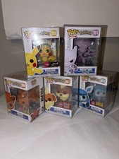 Funko Pop Pokémon Games Lot Pikachu Mewtwo Vulpix Glaceon Flocked Auto picture