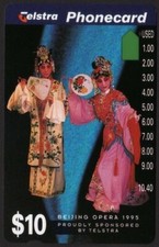 ✨1995 | Australia Telstra Beijing Opera A951933a | $10 phonecard | VGC✨ picture