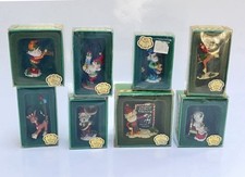Vintage Enesco North Pole Village Reindeer Santa Figures Lot of 8 ~ Pewter picture