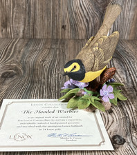 Lenox Hooded Warbler Garden Bird Figurine 1997 Porcelain Vintage COA (no box) picture