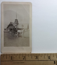 Victorian CDV Photograph Horse & Carriage Glen's Falls NY S.R. Stoddard picture