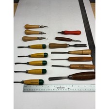 Vintage Wood Carving Tool Lot 14 Chisels Gouges Millers Falls J.B. Addis picture
