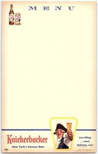 Vintage Knickerbocker Beer Menu, Ruppert N.Y.C. picture