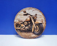 Vintage Round Aluminum Motorcycle Sign 8