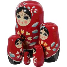 5pcs Russian Matryoshka Nesting Dolls Wooden Stacking Toy Kids Gift picture