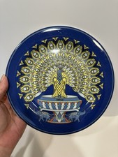 Bopla Porcelain Switzerland Peacock Plate 8” Vintage Pavo Fortuna Series picture