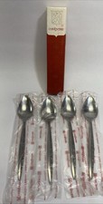 Vintage COVENTRY Japan Stainless Bouquet Set Of 4 Grapefruit Spoons NEW IN BOX picture