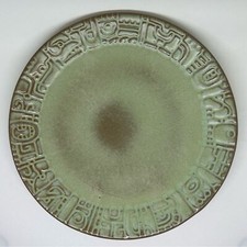 VTG MCM Frankoma Prarie Green Bread Plate picture