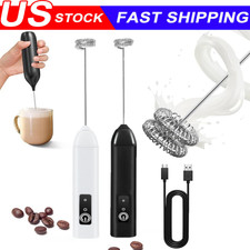 Electric Milk Frother Handheld Drink Foamer Coffee Mixer Egg Beater Double Whisk picture