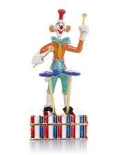 Keren Kopal  Circus Clown with Drums Trinket Box Decorated & Austrian Crystals picture