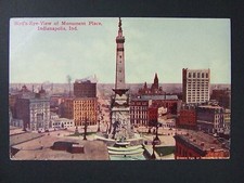 Indianapolis Indiana IN Birdseye View Monument Place Antique Postcard c1910 picture