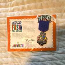 Fiesta San Antonio 2019 Official Poster Medal Pinback, Glows in the Dark  60th picture