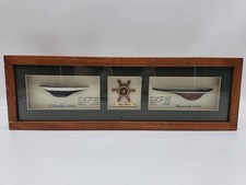 Nautical Shadow Box Columbia 1899 & Shamrock 1899 Hulls & Wheel picture