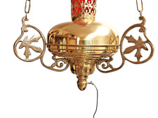 Vintage Sudbury Brass Hanging Sanctuary Lamp     Chalice, Ciborium, Monstrance ) picture