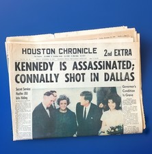 Houston Chronicle. Friday, Nov 22, 1963 2nd Edition. Kennedy/Connally. picture