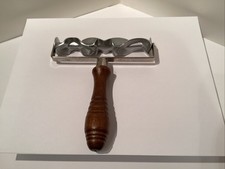 VTG Monopol Auro Ges Gesch Metal and Wood Cookie Roller Germany Kitchen Utensil picture