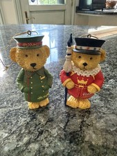 Vintage Harrods Teddy Bear Ornaments Beefeater Guard + Doorman Christmas London  picture