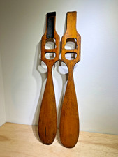 (2) Hand-Made Vintage Canoe Duck Boat Hand Paddles Mini Oars 40