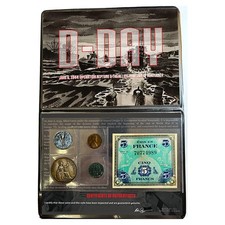 WWII D-Day Normandy Coin & Banknote Set w/ Certificate in Display Binder picture