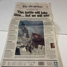 Oregonian Newspaper Sept 12 2001: 9/11 World Trade Center (WTC) - Historic picture