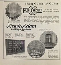 1926 Ad Major All Master Systems Theater Lighting Frank Adam Electric St L,MO picture