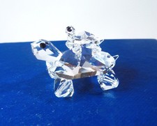 Vintage Austrian Crystal Mother and Baby Turtles Miniature Figurine Collectible picture