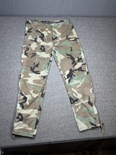 Amertex Mens Pants Small Green Woodland Camo Chemical Side Zip Baggy USMC picture