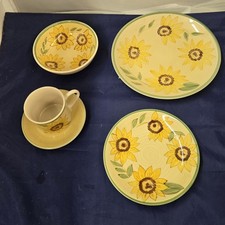 Essential Home 40 Piece Dinnerware Set with A Sunflower Poise Pattern picture