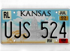 KANSAS 2003 license plate 