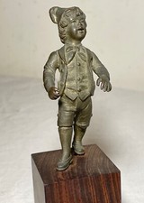 quality antique miniature gilt bronze boy figural mini figure statue sculpture picture
