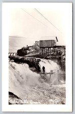 Celilo Falls Oregon Fishing Platforms Structures Christian Real Photo RPPC picture