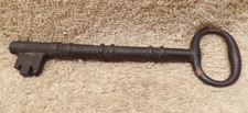 Antique 6” Iron Skeleton Key Castle Chest Jail Vintage Gate Gothic Halloween picture