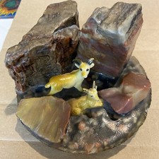 Vintage Petrified Wood Souvenir Petrified Forest Rams #U picture