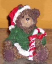 RESIN SITTING BEAR CHRISTMAS/HOLIDAY BEAR FIGURINE-4 1/2