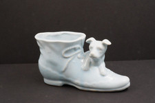 1950's SHAWNEE ART POTTERY TERRIER DOG shoe BOOT ceramic PLANTER USA picture