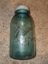Vintage Blue Ball Perfect #5 Mason Jar 2 Quart w/ Zinc Lid 1923-1933 errorS picture