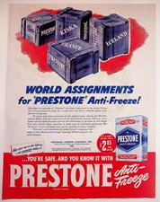 Prestone Anti-Freeze 1940s Vintage Print Advertisement WWII Era picture