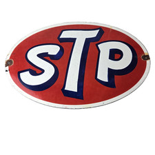Vintage STP Porcelain Sign - Gas Pump Automotive Sign picture
