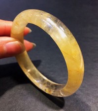 A++ 55mm Top Natural gold Rutilated Quartz Healing Crystal Bracelet Reiki Gift picture