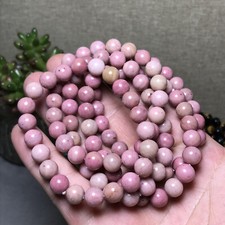 5Pcs Wholesal Natural Redwood pattern Pink bracelets Crystal ball sphere 8mm picture
