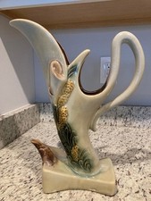 Vintage Hull Parchment & Pine Ewer Vase picture