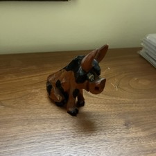 Vintage Carter Hoffman Cow Figurine 4” Hand Carved Original Cute Animal Farm  picture