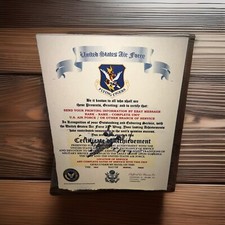 U.S.A.F. / AIR FORCE 23RD WING ‘FLYING TIGERS’ - CERTIFICATE OF ACHIEVEMENT picture