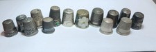 Lot Of 14 Vintage Antique  Sterling Silver Thimbles picture