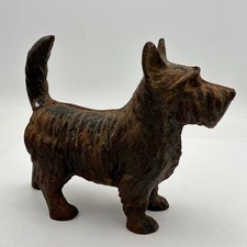 ANTIQUE VINTAGE Cast Iron SCOTTISH TERRIER SCOTTIE DOG DOORSTOP Heavy Farmhouse picture