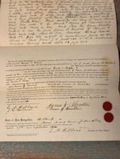 1880 Signed Deed: Laconia NH - Moulton to Chase - Belknap County Genealogy Paper picture