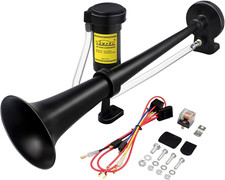 GAMPRO 12V 150db Air Horn, 18 Inches Chrome Zinc Single Trumpet Truck Air Horn picture