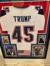 Donald Trump Autographed & Professionally Framed #45 Jersey picture